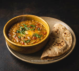 Dal Fry + Tawa Roti (2 pieces)