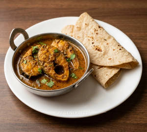 Rui Fish Curry + Roti (2 Pieces)
