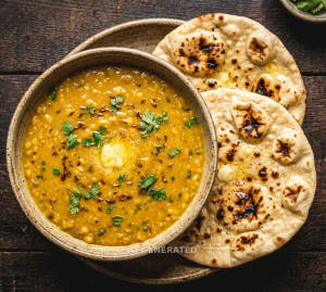 Dal Fry + Tandoori Roti (2 pieces)