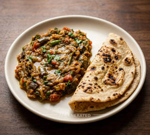 Baingan Bharta + Tandoori Roti (2 pieces)