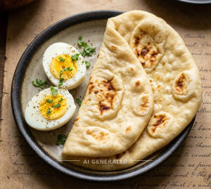 Boiled Egg [2 Pieces] + Plain Naan (1 Piece)