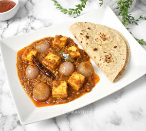 Paneer Do Pyaza + Plain Roti (2 pieces)