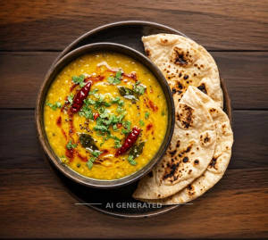 Dal Tadka + Tandoori Roti (2 Pieces)