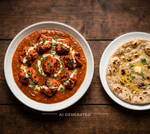 Boneless Tandoori Chicken Tikka Masala + Maharaja Butter Roti (1 piece)