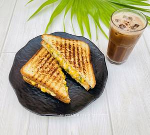 Veg Grilled Corn Cheese Sandwich + Cold Coffee
