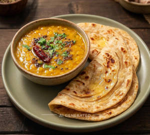 Dal Fry + Butter roti (2 pieces)