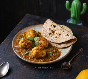 Egg Curry + Tawa Roti (2 pieces)