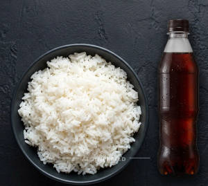 Plain Rice + Flavoured Cold Drinks