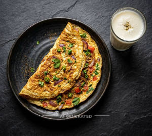 Masala Omelette + Lassi