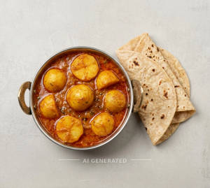 Aloo Dum + Twa Roti (2 pieces)