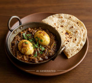 Karai Egg Curry (2 Egg) + Tawa Roti (2 pieces)