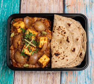 Paneer Do Pyaza + Tawa Roti (2 pieces)