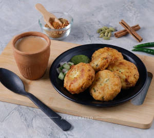Stuff Patties (Panner) + Kulhad Chai