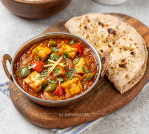 Kadhai Paneer + Tandoori Roti (2 pieces)