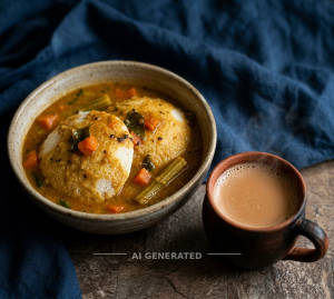 Sambaar Idli [2 Pieces] + Tea