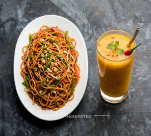 Chilli Garlic Noodles + Spicy Mango