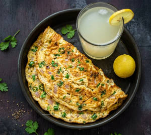 Egg Omelet + Lemon Juice