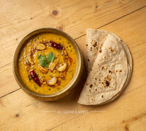 Dal lassuni + Tava plain roti (2 pieces)