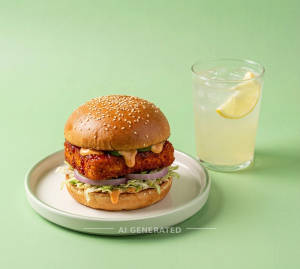 Spicy Paneer Burger + Lemonade