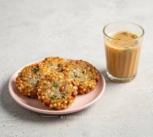 Sabudana Tikki [4 Pcs] + Elaichi Chai