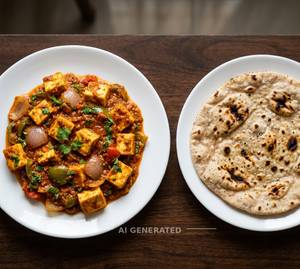 Kadhai Paneer + Tandoori Roti (1 Piece)