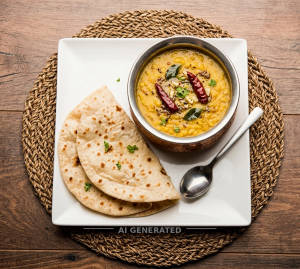 Dal Tarka + Tawa Roti (2 pieces)