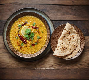 Dal Fry + Chapati (2 pieces)