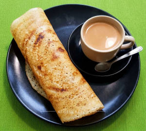 Plain Dosai + Milk Tea