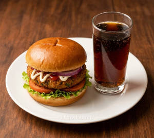 Veg Burger + Soft Drink