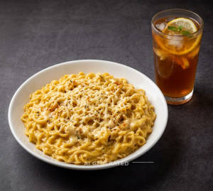 Cheese Butter Maggi + Lemon Ice Tea