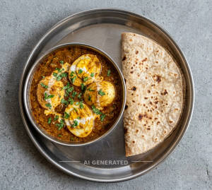 Egg Curry + Roti (1 Piece)