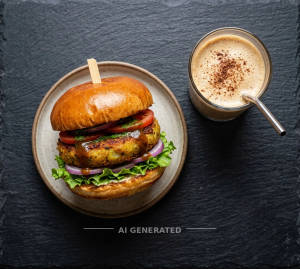 Aloo Patty Rich Burger + Cold Coffee Milky & Sweet