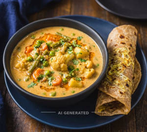 Veg Kuruma + Egg Chappathi (1 Piece)