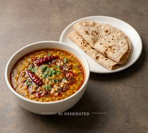 Dal Tadka Shree Ram Special + Tawa Chapati (2 Pieces)