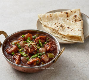 Chilli chicken gravy + Rumali roti (1 piece)