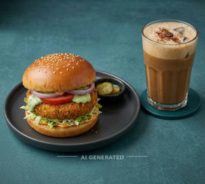 Bel Aloo Tikki Burger + Regular Cold Coffee