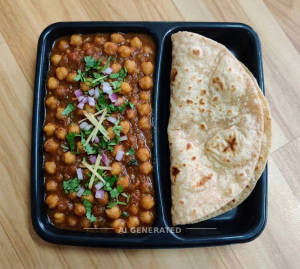 Chana masala meal + Plain fulka chapati (2 pieces)