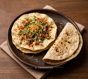 Papad Masala + Tawa Roti (2 Pieces)