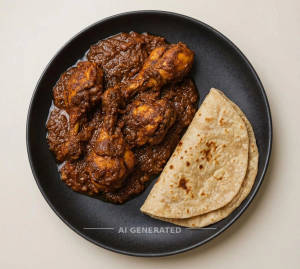 Chicken Bhuna + Tawa Roti (2 Pc)