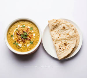 Dal Fry + Plain Tandoori Roti (1 piece)