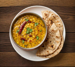 Dal Fry + Tawa Roti (2 pieces)