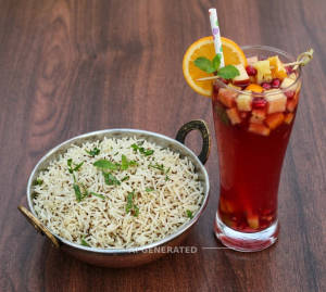 Jeera Rice + Fruit Punch Mocktail