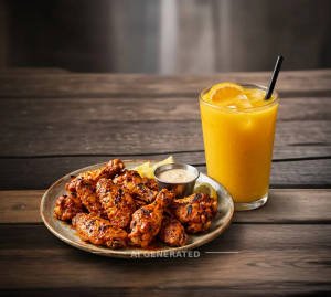 Peri Peri Wings + Fruit Juice