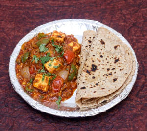 Kadai Paneer + Tawa Roti (2 pieces)