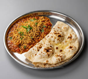 Sevbhaji + Tandoori Roti (2 Pieces)