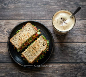 Veg Sandiwich + Cold Coffee