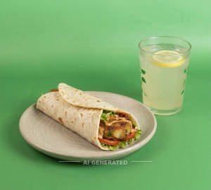 Veg Patty Roll + Lemonade