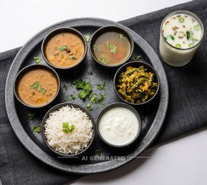 Veg Thali For 1 Person + Butter Milk