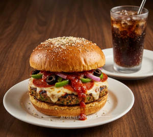 Pizza Burger + Soft Drinks