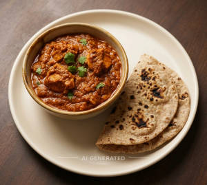 Chicken Curry + Tandoori Roti (2 pieces)